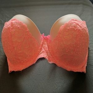 Victoria's Secret coral pink lace bra